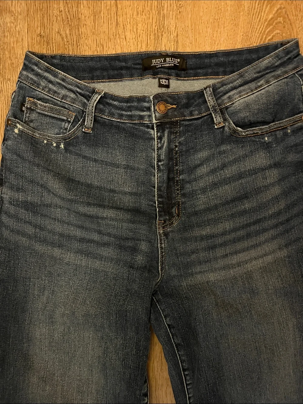 Judy Blue Dark Indigo cropped wide leg jeans
